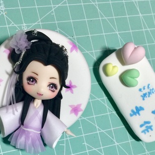 【浅笑原创】小仙女冰箱贴画眼教程