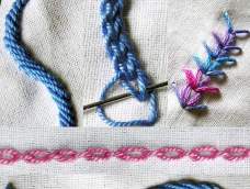 大家在刺绣中经常用于填充和描边的锁链绣法，我们叫做单锁链绣