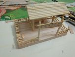 由竹棒.雪糕棒.竹签胶水制作的小房子模型喜欢的看下