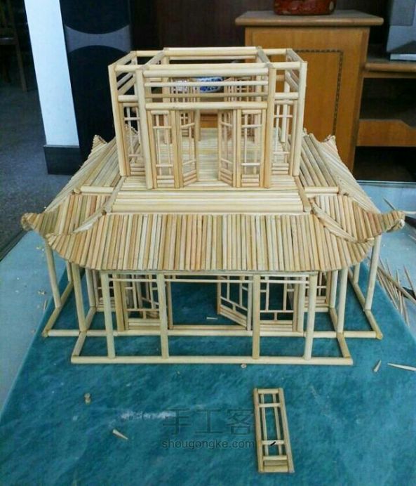 竹楼模型制作图片