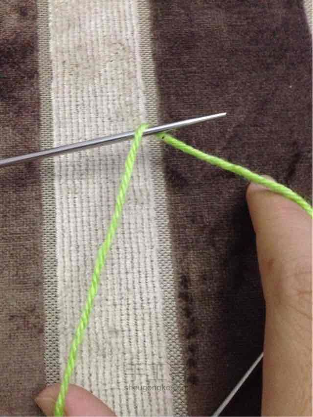 织围巾的起针和上下针(正反针) 第2步
