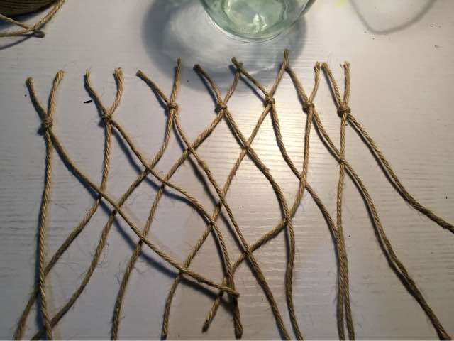 麻绳菱形网编织方法图片