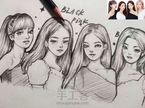 主要材料: 素描纸1 所需工具: 铅笔1 橡皮1 制作步骤: 第1步: 第2步