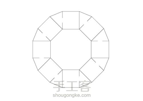 八角盒多边形纸盒纸艺折纸成品照与图纸