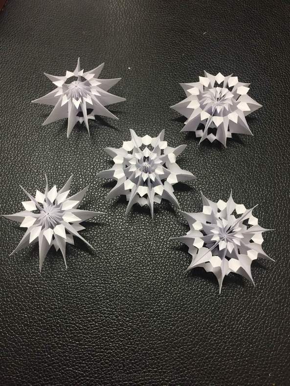 立体雪花折纸