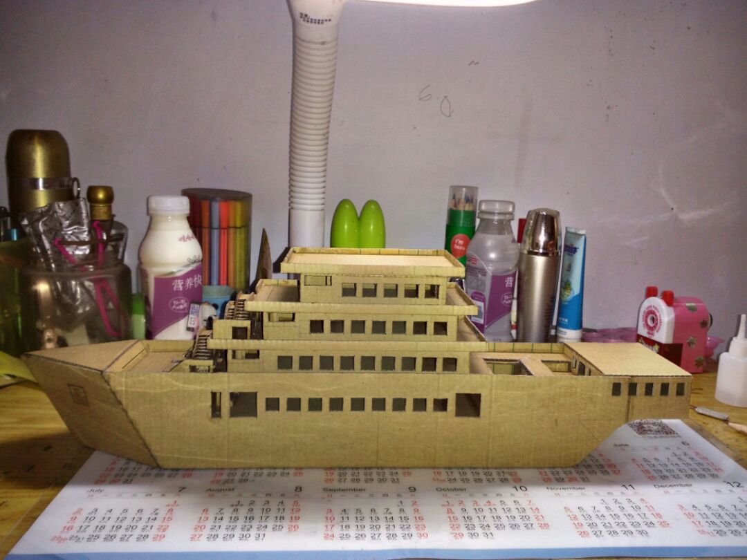硬纸板轮船模型制作图图片