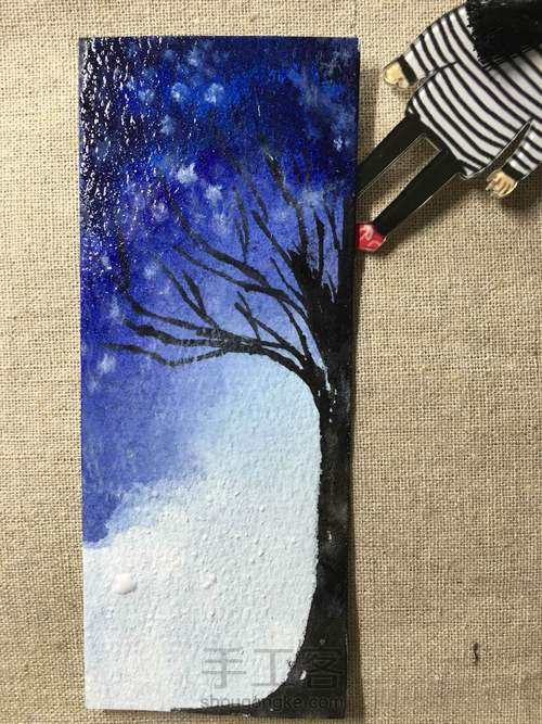 水彩 星空 书签
