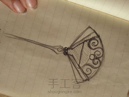 扇形古风绕线发簪