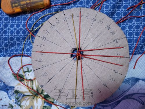 布线图第1步::制作步骤:所需工具玉线50cm×8根:主要材料盘编器是由