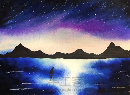 水彩教程笔尖下的璀璨星空