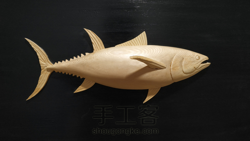 藍旗金槍魚 木魚畫製作