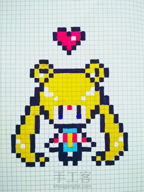 第1步::制作步骤:所需工具方格纸/手账本:主要材料画动漫人物画不好也